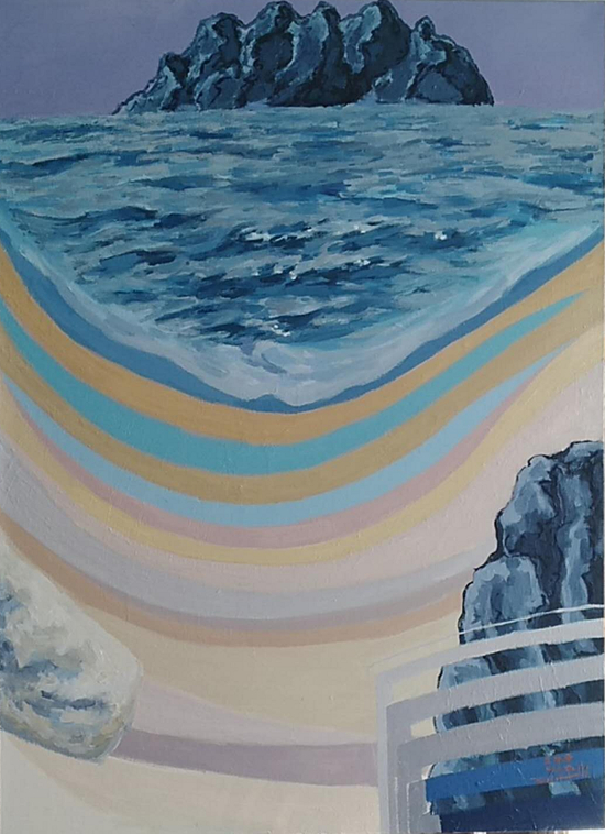 油画风景《海之南》之二，规格:150cmX110cm，年代：2016年