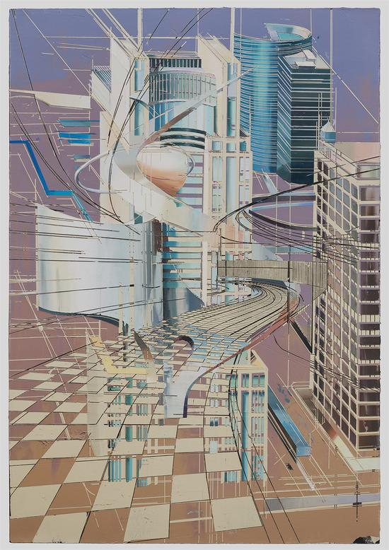 上海银行大厦，2017，布面油画，160x110cm 