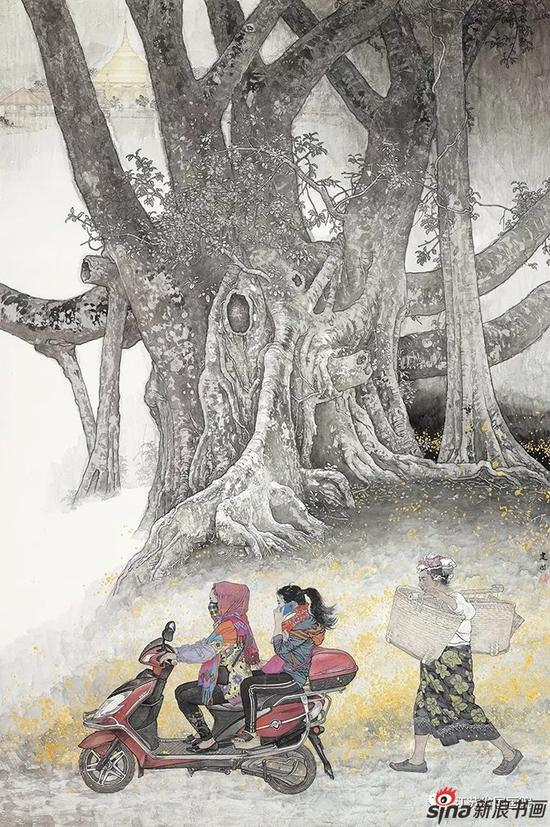 桑建国《瑞丽之晨》220cm×144cm 2016年