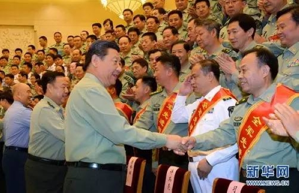 2014年9月22日，习近平在北京接见全军参谋长会议代表。新华社记者李刚摄