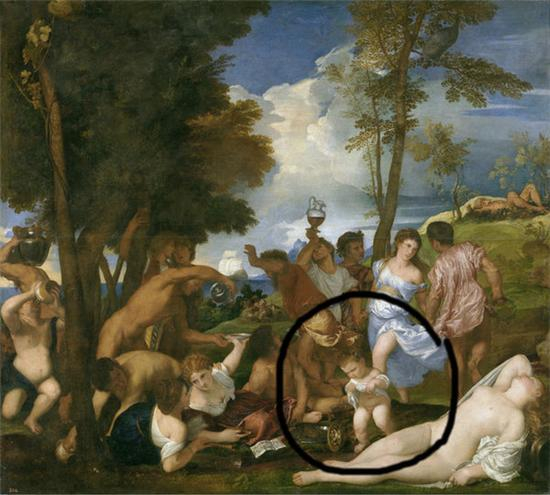 提香，《Andrians的酒神节》，1523