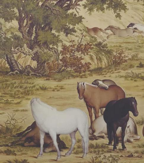 清 郎世宁 《百骏图》卷 台北故宫藏