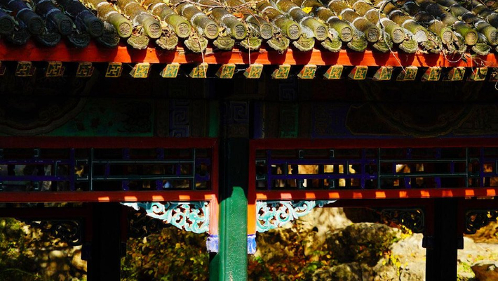 北京：颐和园秋日彩叶斑斓