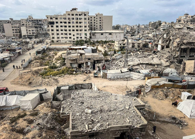 加沙城大范围区域遭破坏