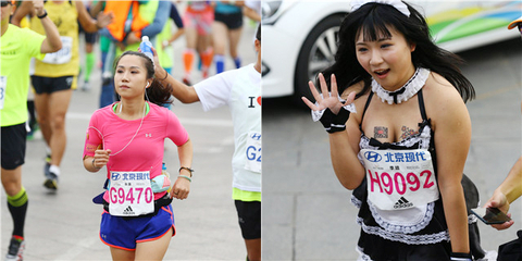 北马美女跑者合集