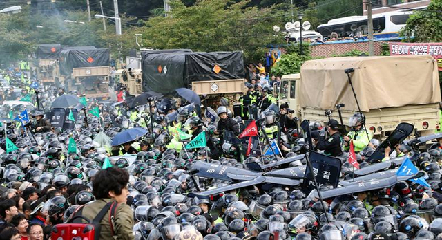 东风导弹受影响不？韩国萨德部署完成民众抗争