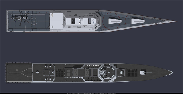055最实用！中美万吨大驱CG图对比造型差异大