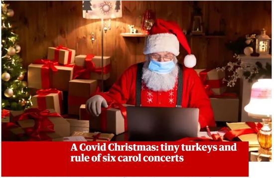 新冠疫情中的圣诞节。/《卫报》网站截图