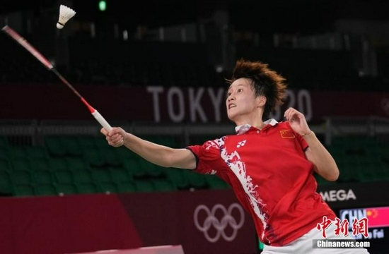 陈雨菲在比赛中。中新社记者 杜洋 摄