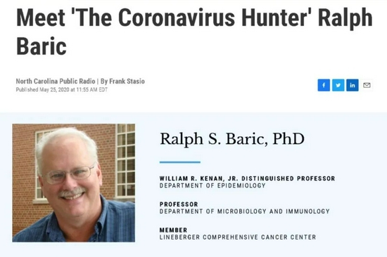  美媒报道“冠状病毒猎手”巴里克（图源：美媒）