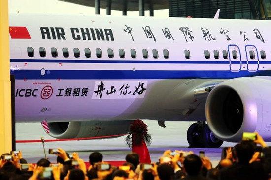 （波音在舟山向国航交付737MAX客机/资料图片）