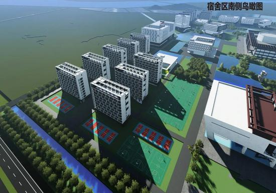 华师汕尾校区宿舍区鸟瞰效果图