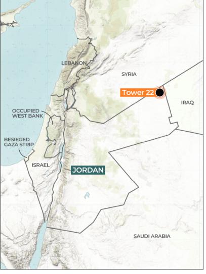半岛电视台的示意图也指出该基地在约旦境内。
