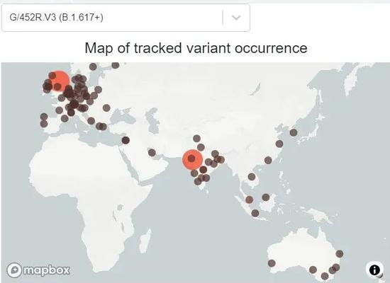 印度变种病毒B.1.617在全球的传播