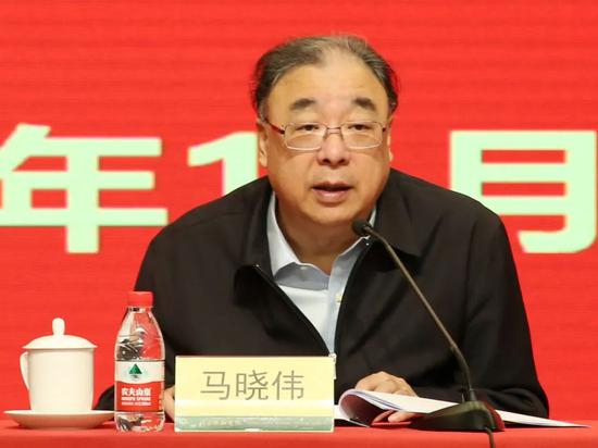 ▲国家卫生健康委党组书记、主任马晓伟同志讲话。