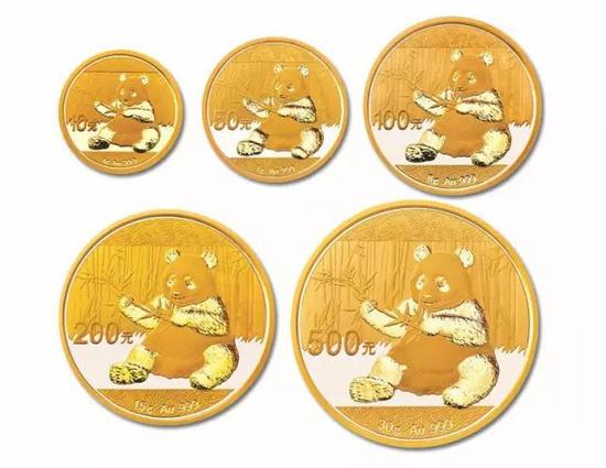 ▲&nbsp;2017版熊猫普制金币