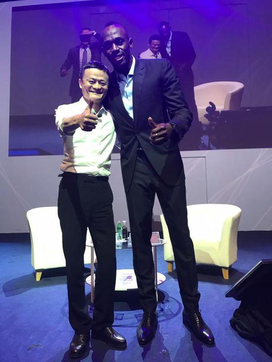 博尔特要马云和他来张自拍。 图片来源：博尔特Twitter