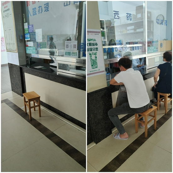 窗口前均已放置板凳 遂溪县中医院 供图
