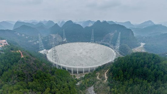 2026年1月16日拍摄的“中国天眼”（无人机照片，维护保养期间拍摄）。新华社记者 欧东衢 摄