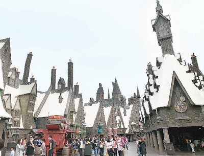北京环球影城的哈利波特的魔法世界景区