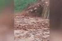 实拍四川山体滑坡惊险瞬间 飞石倾泻而下