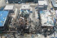 航拍视频:四川江安爆燃事故现场 厂房烧透只剩骨架