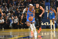 正互动直播NBA常规赛：首节结束雷霆34-23勇士 亚历山大12分