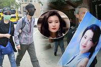 蓝洁瑛简单出殡胞姐送行 亲友拿遗像神父做最后祷告