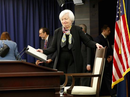美国联邦储备委员会主席耶伦在华盛顿举行的发布会上讲话