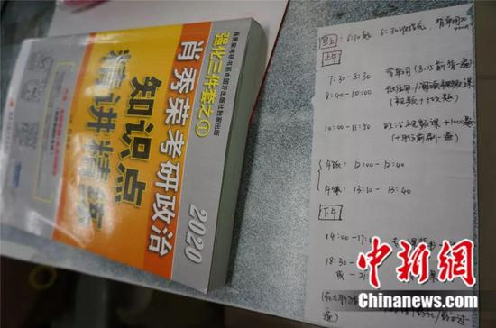 具体到分钟的考研时间表 韩章云 摄