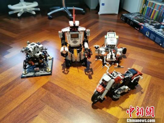 胡皓博从小动手能力就很强，图为他的乐高作品。枫树山小学供图