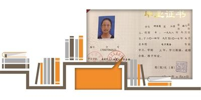 邢佳慧拿到的是“电子商务”毕业证书。扬子晚报 图