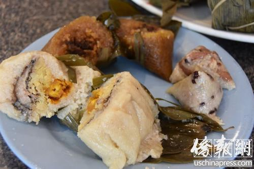烧腊美食坊的粽子。（美国侨报网/李青蔚 摄）