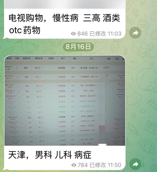 在海外社交软件的群组中，有各种标签的个人信息数据。社交软件截图