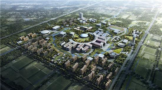 云谷校区鸟瞰效果图。