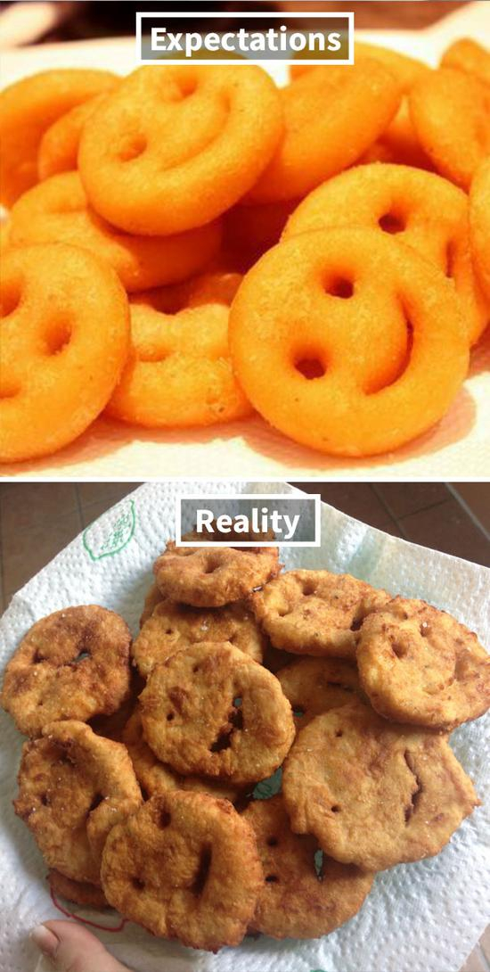 21.Homemade smiley face fried。