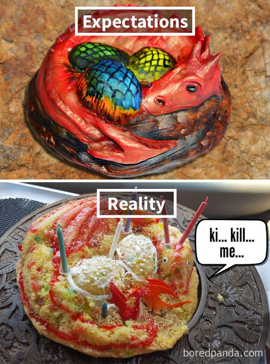 14.My wife made a dragon cake for her mother’s birthday。