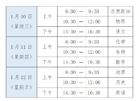 2024年第一次高中学考合格考时间和考试科目安排。图/北京教育考试院