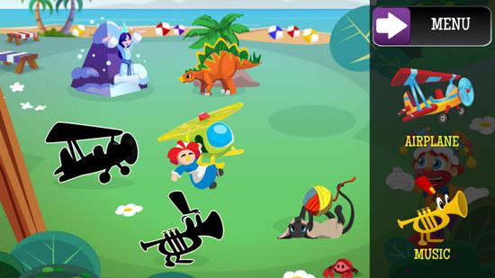 孩子需要把右边拼图放入左边场景中