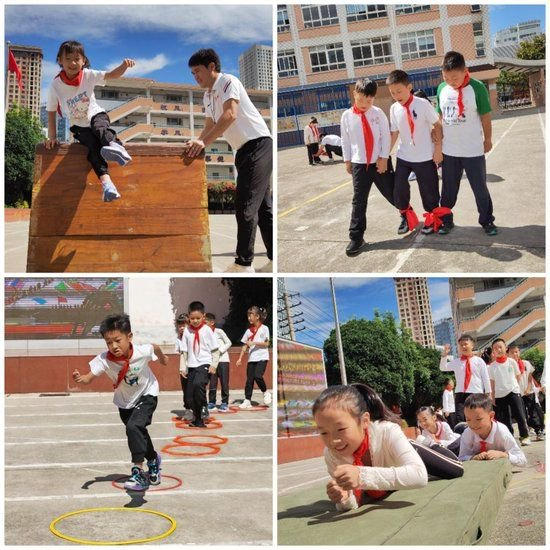 昆明盘龙小学人民东路校区的开学第一课“重走长征路”。新华社记者 岳冉冉 摄