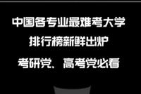 中国各专业最难考大学排行榜!你的学校上榜了么?