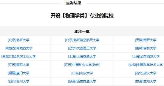 新浪高考志愿通专业开设院校查询