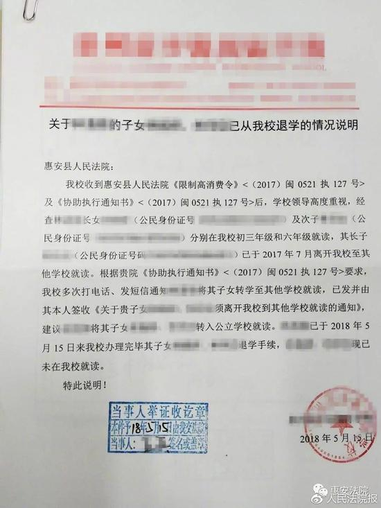 学校退学通知