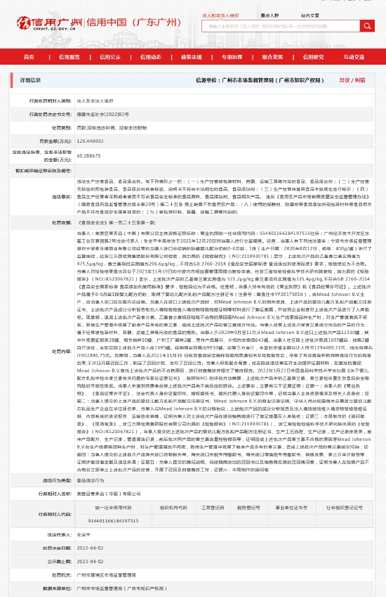 来源：信用广州网站截图