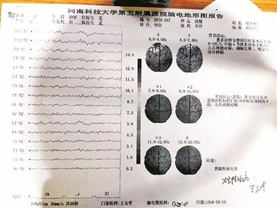 事后刘刚前往河南科技大学第五附属医院接受检查的诊断结果