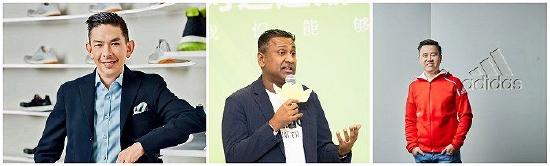 先后担任阿迪达斯大中华区董事总经理的高嘉礼、Jason Thomas和萧家乐(从左至右)。