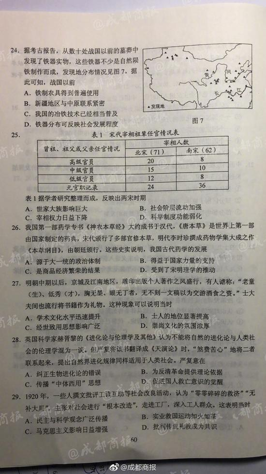 2018年文科综合真题（全国卷3）