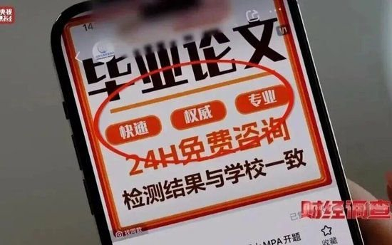 ▲论文代写形成了一条灰色生意链条。图/央视财经