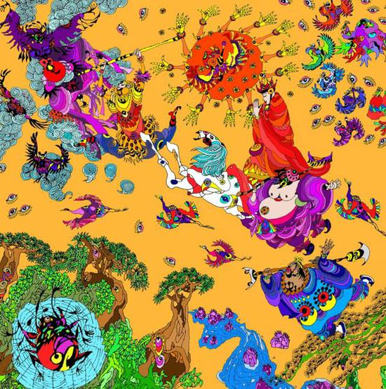 艺术家赵贵德创作《西游伏妖篇》服装画稿