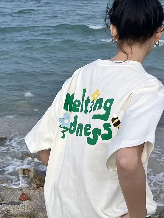 MELTING SADNESS 250克重磅小花蜜蜂印花短袖